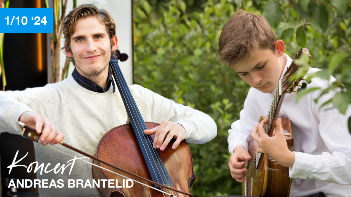 Koncert i Staby Kirke 1/10 2024 med Andreas Brantelid på Cello og gæst Johan Thor på guitar. Arrangementet er gratis!